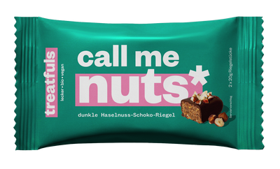 1 x call me nuts (dunkle Haselnuss) Einzel Riegel