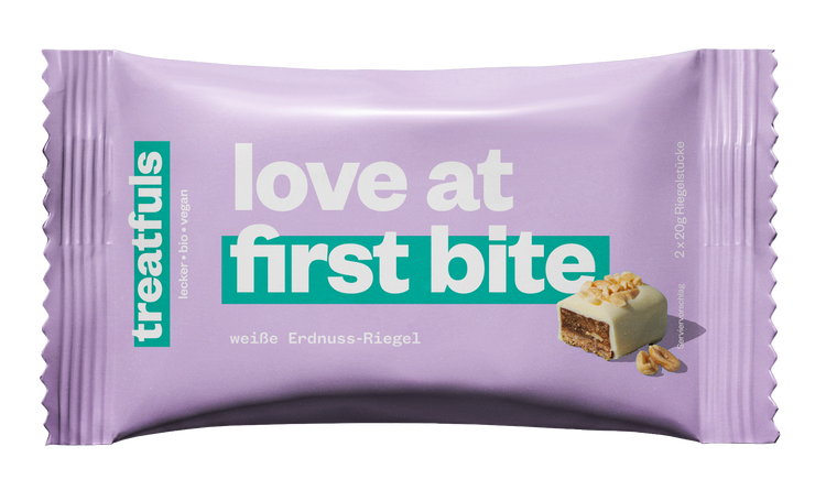 1 x love at first bite (weiße Erdnuss) Einzel Riegel
