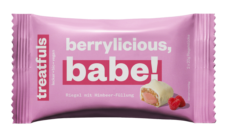 1 x berrylicious babe (weißer Himbeer) Einzel Riegel
