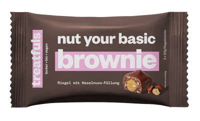 1 x nut your basic brownie (dunkler Brownie) Einzel Riegel