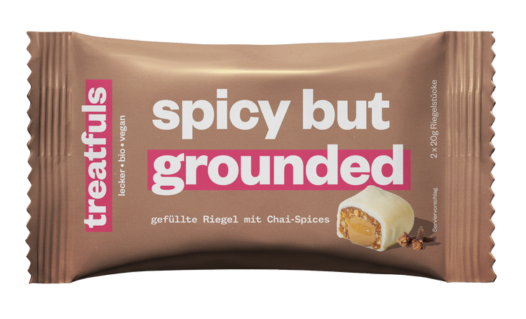 1 x spicy but grounded (weißer Chai Latte) Einzel Riegel