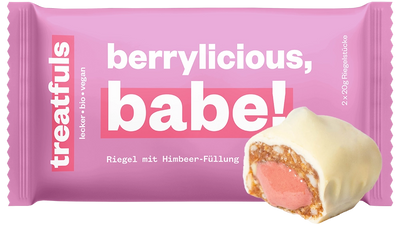 1 x berrylicious babe (weißer Himbeer) Einzel Riegel