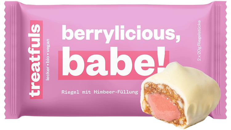 1 x berrylicious babe (weißer Himbeer) Einzel Riegel