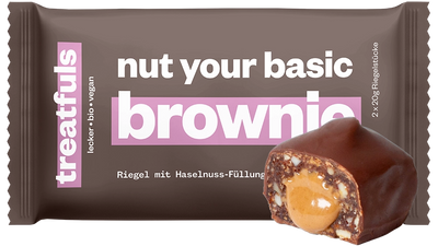 1 x nut your basic brownie (dunkler Brownie) Einzel Riegel
