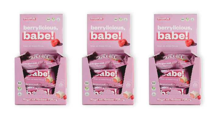 60x weiße Himbeer Riegel - Berryliciouse Babe