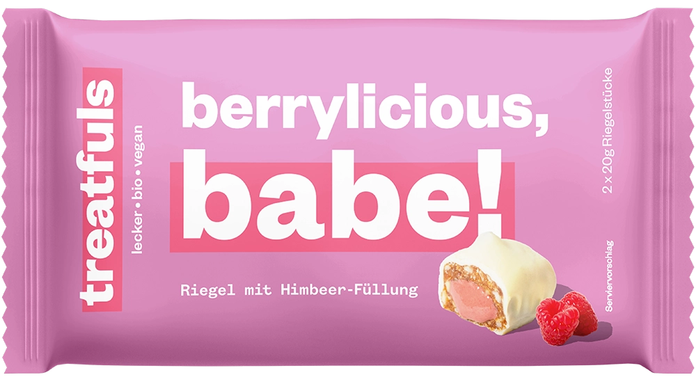 20 x weiße Schoko Himbeer-Cashew Riegel – bio + vegan