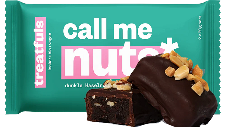 1 x call me nuts (dunkle Haselnuss) Einzel Riegel