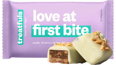 1 x love at first bite (weiße Erdnuss) Einzel Riegel