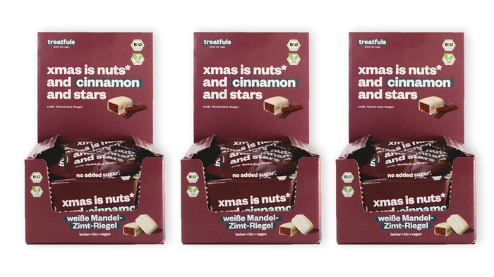 60x weiße Zimt Riegel - xmas is nuts and cinnamon and stars