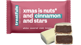 20 x white covered zimt treats - bio - xmas is nuts* and cinnamon and stars